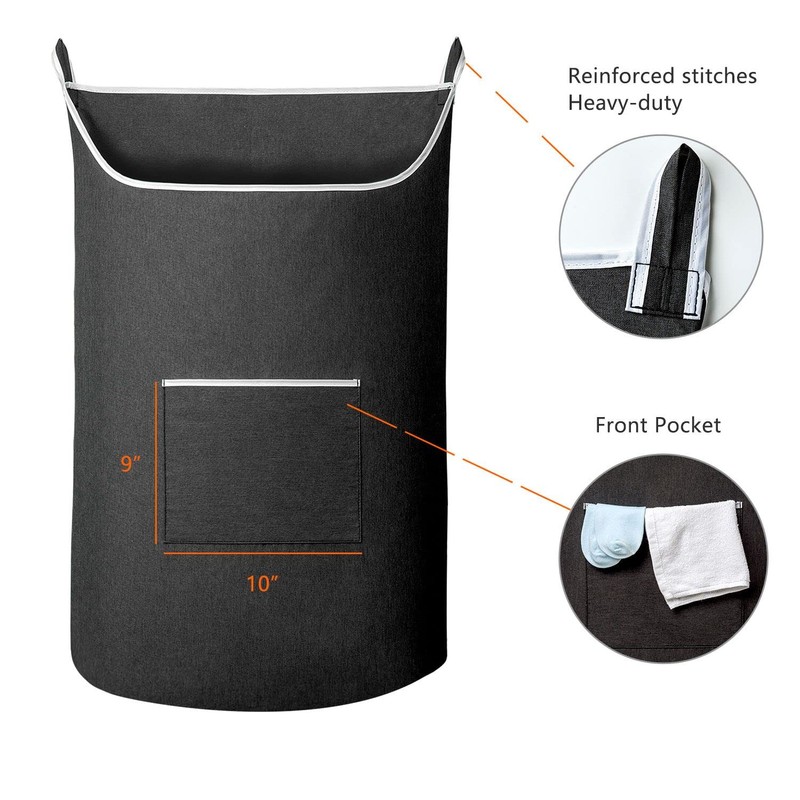 SAVERHO XL Hanging Laundry Hamper Bag, Black Door Hanging Hamper