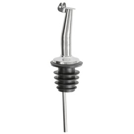 TrueCraftware- Stainless Steel Tapered Liquor Pourer with Flip Cap Medium Flow Set of 12- Cocktail Shot Dispenser Liquor Bottle Pourers Spouts Alcohol Liquor Pourers Bar Bartender Accessories