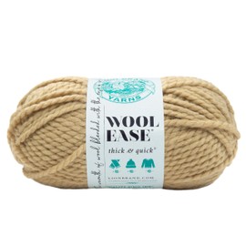 Lion Brand Yarn Wool-Ease Thick & Quick Yarn, Soft and Bulky Yarn for Knitting, Crocheting, and Crafting, 1 Skein, Peanut