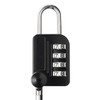 Sanwa Direct 200-SL029BK Curl Cord Integrated Padlock Bag Saddle Anti-Theft