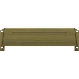 Solid Brass Mail Slot Hood for Open Back Plates Antique Brass