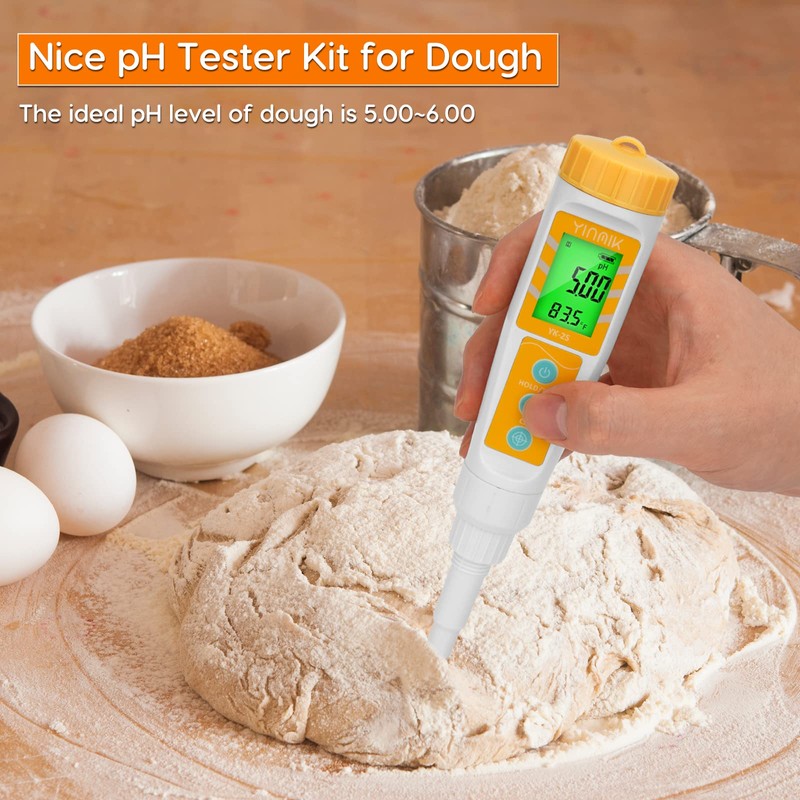 YINMIK Food pH Meter with Extra pH Replaceable Probe,Digital pH