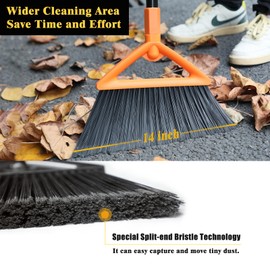 PUTNATRUE Outdoor Indoor Broom Heavy Duty,Upgraded Commercial Broom Angle Brooms for Sweeping Indoor,Perfect House Broom of Kitchen Garage Carpet and Concrete Broom of Courtyard Industrial Area