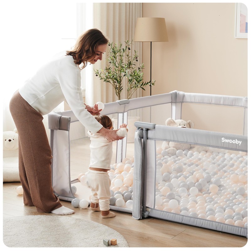 Sweeby Baby Playpen, 71x71 Inch Baby Gate Foldable Playpens for