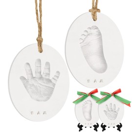Kit de huellas de manos y pies para bebé Niñas, Niños - Kit personalizado de adornos de Navidad de la primera Navidad del bebé, regalos de Navidad para recién nacidos para nueva mamá, lindos regalos