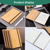 CWUINT 4 Set Lined Bamboo Journal Notebook,80 Pages,5.3”*7.2”,Hardcover Executive Notebooks,Daily