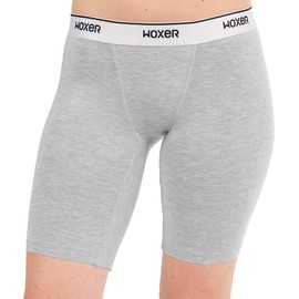 Woxer Womens Boxers - Biker 9" Boy Shorts Underwear for Women - Boxers for Women - Heather Grey