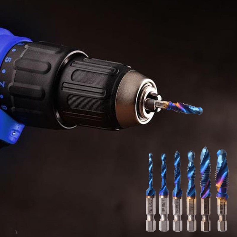 Yuiturt 6pcs Thread Tap Drill Bits, Self Centering Drill Bit,