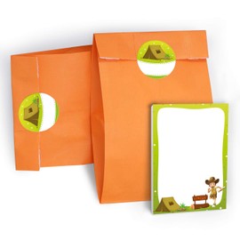 Notepads + Gift Bags / Orange + Sticker Adventure Farm Party Bag Guest Gift for Birthday Children's Birthday Party Outdoor Party Boys Girls