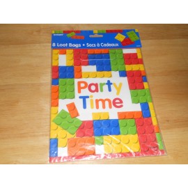 Unbranded 2 PACKS:  Building Brick Block Design Loot Goody Treat Party Bags (8 per Pack)