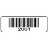 1000 Numbered Labels, Pre Printed Serial Barcodes 1-1/2" x 1/2"