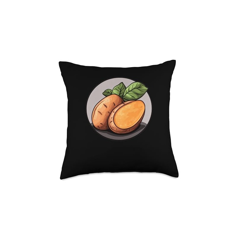 Sweet Potatoes Round Logo Throw Pillow