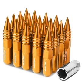 Auto Dynasty M12 x 1.5 Open/Closed End Design 20-Piece Anodized Aluminum Alloy Wheel Lug Nuts + Deep Drive Extension (Orange)