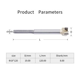 Woodworking Hole Saw TIDEWAY Forstner Drill Bit Wood Cutter Woodworking Tools Diameter (19 x 120)