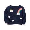 Carter's Girl's Navy Rainbow Button Front Cardigan (18 Months)