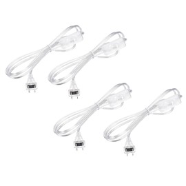 LUMLLSAJI 20AWG Lamp Cord with On/Off Switch, 6ft (1.8m) Clear Power Cable for Table Lamps, Fans or Lights,4 Pack