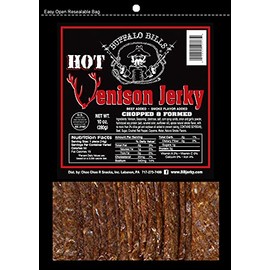 Buffalo Bills Hot Venison Jerky Strips 10oz Pack (20 hot venison jerky 7" strips per bag)