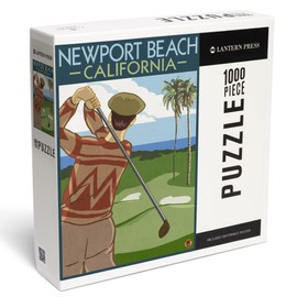 Lantern Press 1000 Piece Jigsaw Puzzle, Newport Beach, California, Golfer