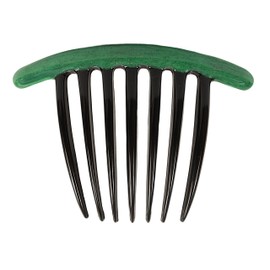 Caravan French Twist Comb in Black Decorated with Green Epoxy