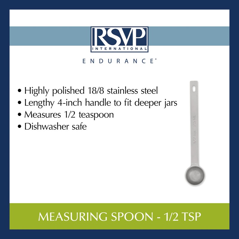 RSVP International Endurance Kitchen Collection Open Stock Measuring Spoon, Stainless