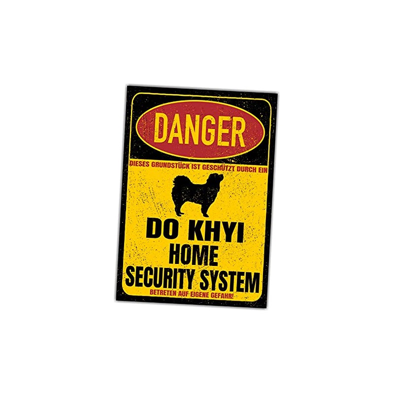 Do Khyi Tibet Great Dane Dog Sign Danger Security System