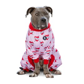 Pittie Clothing Pit Bull Dog Pajamas – Full Coverage Dog Onesie, Soft Pajama Outfit for Medium, Large, XL & XXL Breeds