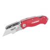 Husky Folding Lock-Back Utility Knife, Red with 10-Blades