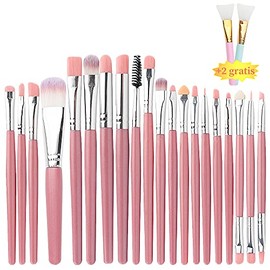 Brochas faciales para maquillaje de calidad profesional, brochas-pinceles con cerdas suaves de nailon para ojos, labios, ceja, rubor y maquillaje con 