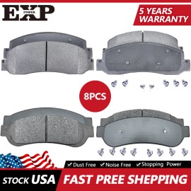 EXPPOWER Front & Rear Ceramic Disc Brake Pads Set For Ford F-250 F-350 F-450 Super Duty