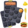 Set of 6 Hamburger Bun Pans for Baking, 4/8/9-Cup Hamburger