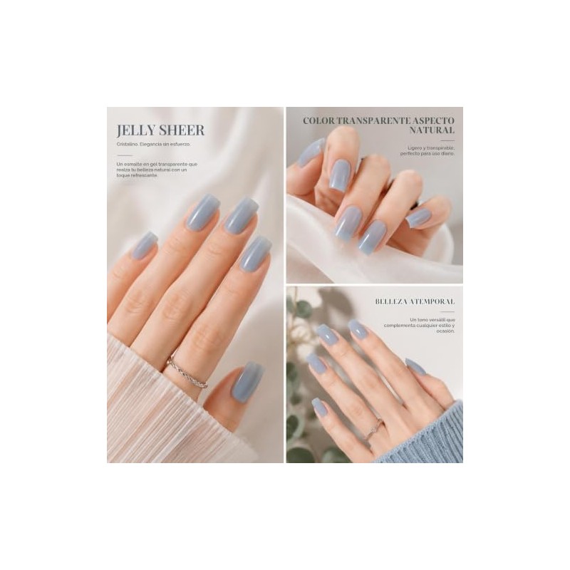 Esmalte Gel para Uñas UV LED, Soak Off Translúcido Nude