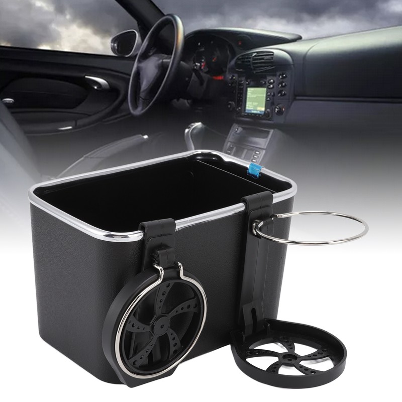 Car Armrest Storage Box Foldable Bottle Holder Universal Vehicle Tissue