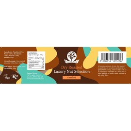 Nutural World - Dry Roasted Luxury Nut Selection - Unsalted - (500g) - Great Taste Award Winner