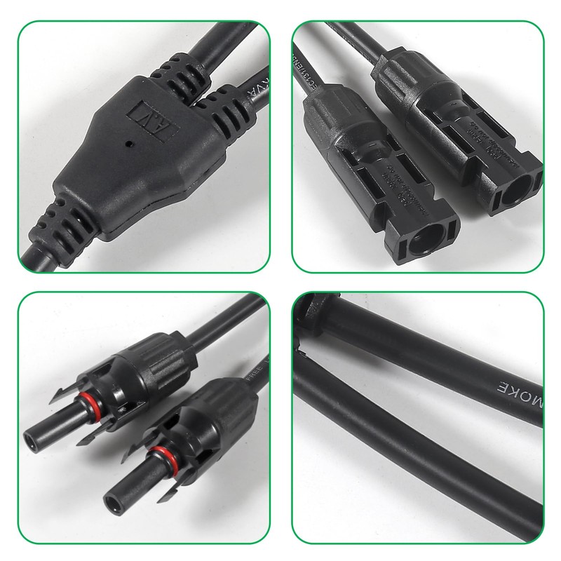 UMLIFE 2 Pair Solar Connectors Y Branch Parallel PV Adapter