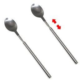 Lind Kitchen Stainless Steel Retractable Spoon 20.5cm Portable Creative Cutlery Set For BBQ Dinner Fruit Desserts