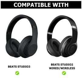 umvowuxa Replacement Earpads Compatible with Beats Studio3 Headphones Soft Protein Leather (White)
