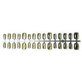 MISUD Press on Nails Short Square Fake Nails Glossy Glue on Nails Green Black Cate Eye Acrylic Nails Squoval Artificial Nails Bling False Nails with Design 30 pcs