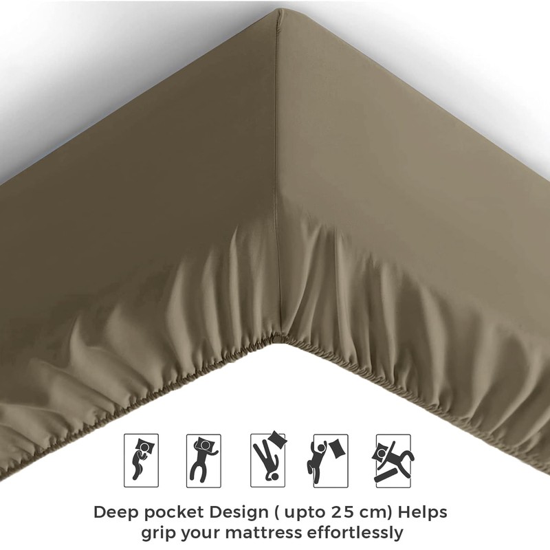 Aspire Homeware King Size Fitted Sheets - 25 cm Deep