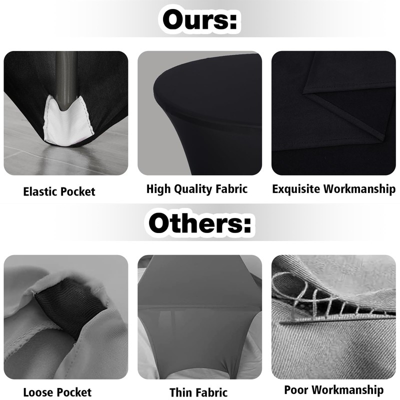 Zdada 6ft Round Stretch Table Cover Spandex Table Cloth Tight