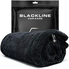 Blackline 24"x36" Twisted-Loop Car Drying Towel, 1300GSM, Streak Free, Lint Free, Reusable - Car Accessories, Microfiber Cleaning Cloth for Car, Truck, SUV - One Pass is All You Need