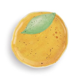 DEMDACO Decorative Serving Dining Dish Appetizer Plate, 8 Inch Ceramic Stoneware, Orange Citrus