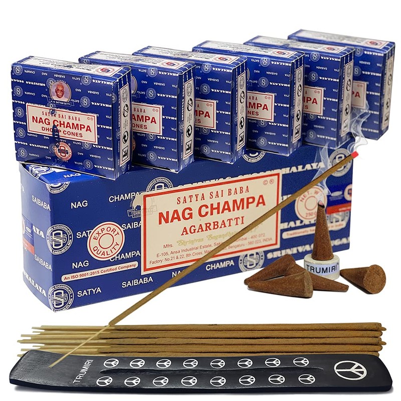 Nag Champa Incense Sticks 250g and Cones Variety Pack with