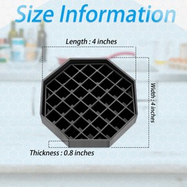 Suclain 4 Pcs 4 Inch Coffee Drip Tray Black Plastic Octagon Coffee Countertop Drip Coaster with Honeycomb Grid for Drink Tea Wine Beverage Dispenser