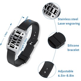 Richesele Unique Fathers Day Uncle Gifts - World's Best Uncle Bracelets - Love You Forever Uncle Gifts from Nephew/Niece