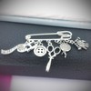 Knitting Charm Brooch, gift for knitter