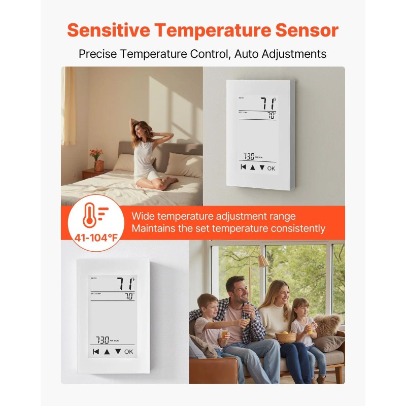 Programmable Thermostat with Lcd Touchscreen for Smart Home Infrared Heaters