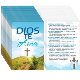 Noveread 200 Pcs Spanish Gospel Tract Card Salvation Cards Pocket Holy Postcards Prayer Postcards Christian Inspirational Bible Verses for Christian Gifts Women Men(Dios Te Ama)