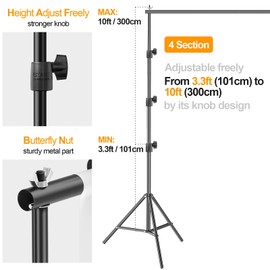 EMART Photo Backdrop Stand kit, 10 x 10 ft Back Drop Adjustable Frame for Photography, Photoshoot Banner Background Support Holder for Parties Dectoration