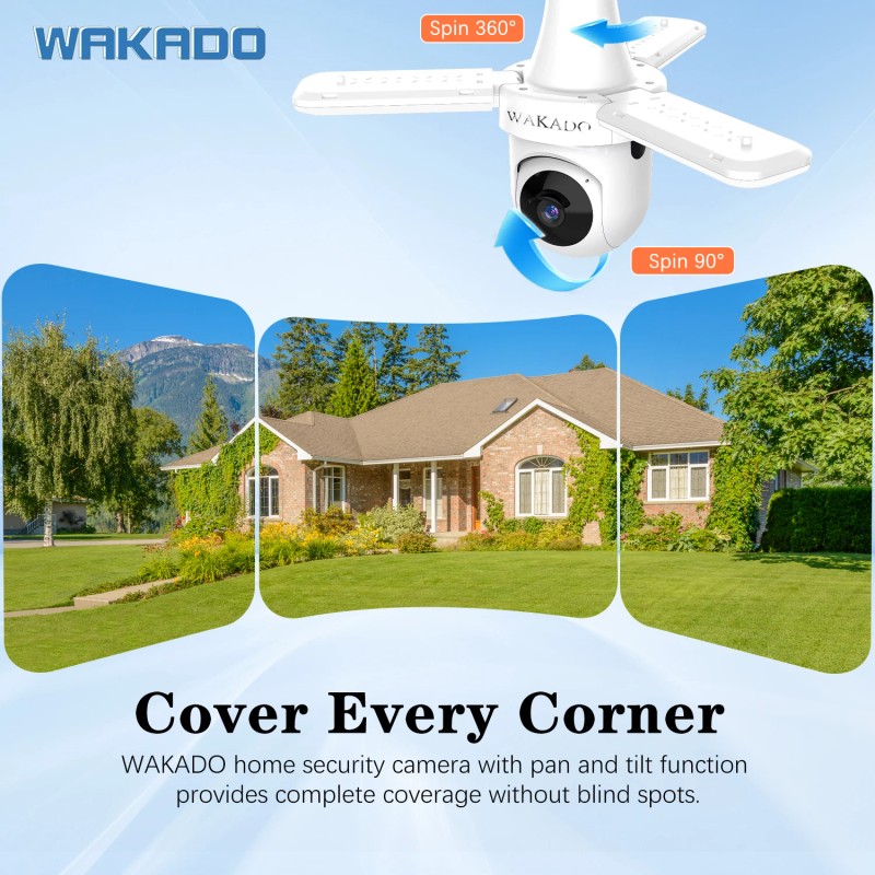 Wireless WiFi Light Bulb Security Camera 2MP 1080P HD 360°