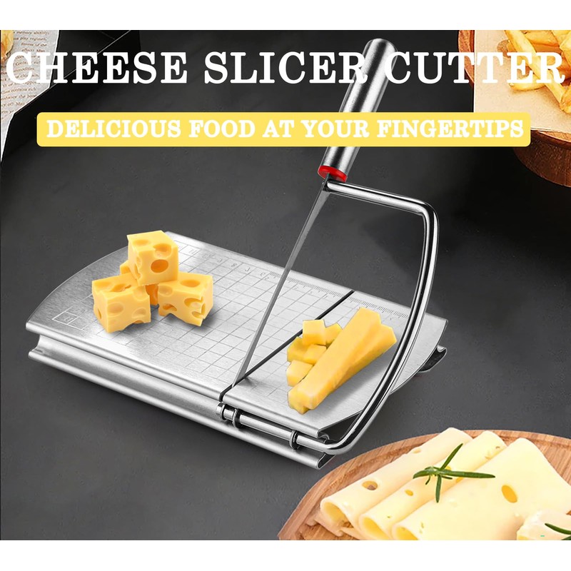 SmileBear Cheese Slicer Cutter Stainless Steel Cheese Cutter Board with
